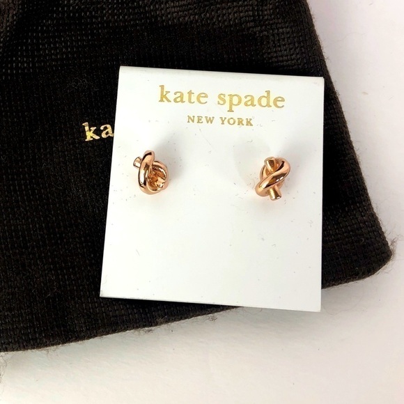 kate spade Jewelry - NWT Kate spade rose gold knot earrings